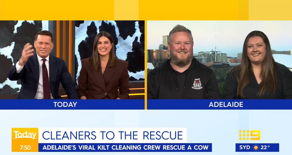 You are currently viewing Today Show Interview: Kilted Cleaners Rescue Stuck Baby Cow